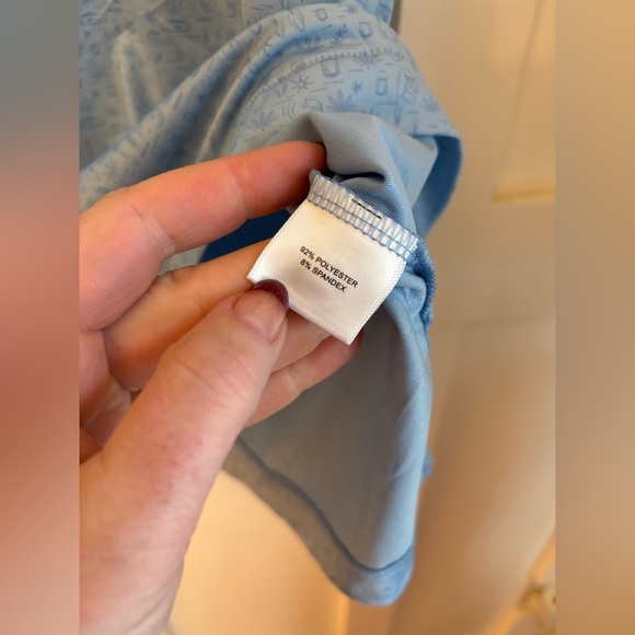 Peter Millar Light Blue Polo Shirt Size Large - Picture 5 of 7